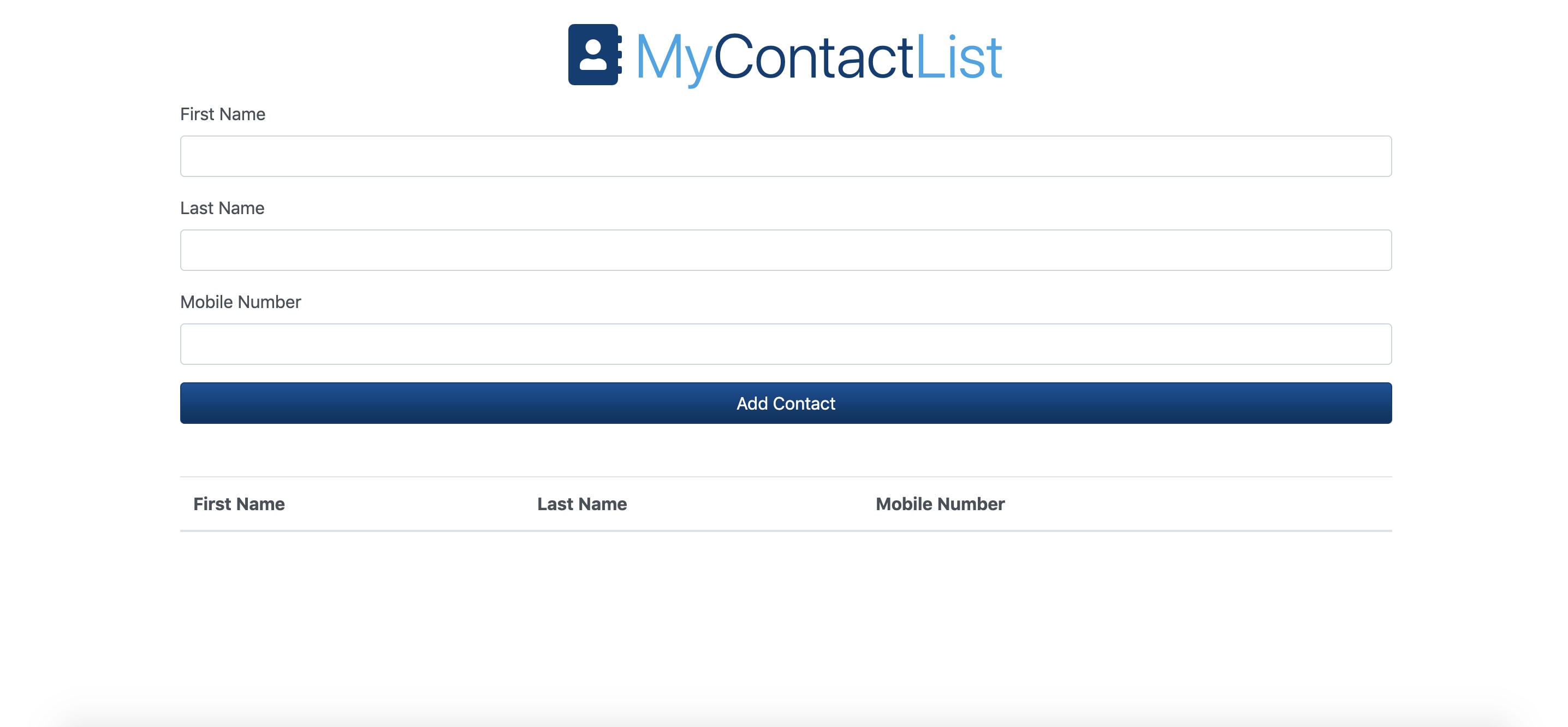 Contact List App